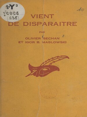 cover image of Vient de disparaître